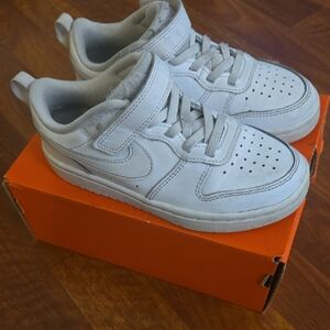 Nike Kids White Sneakers with Velcro Strap